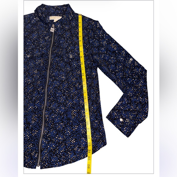 Michael Kors Navy and Gold Women's Full Zip Top Size M - Picture 7 of 12